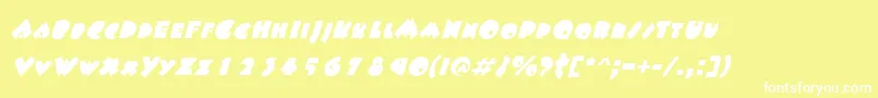 FatsoItalic Font – White Fonts on Yellow Background