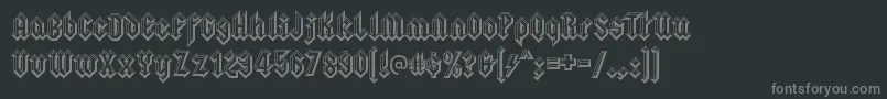 SquealerembossedRegularフォントについての詳細 フォントSquealerembossedRegular – 黒い背景に灰色の文字