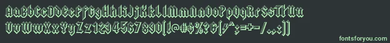 SquealerembossedRegular Font – Green Fonts on Black Background