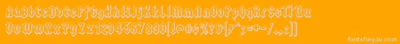 SquealerembossedRegular Font – Pink Fonts on Orange Background