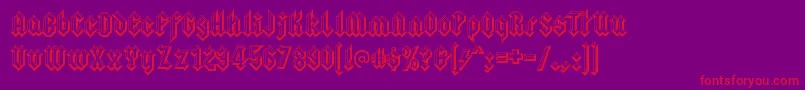 SquealerembossedRegular Font – Red Fonts on Purple Background