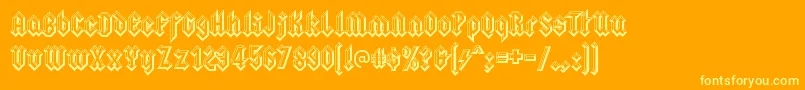 SquealerembossedRegular Font – Yellow Fonts on Orange Background