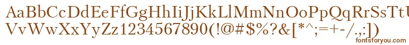 PetersburgCyrillic-fontti – ruskeat fontit valkoisella taustalla