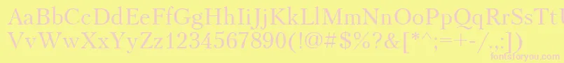 PetersburgCyrillic-fontti – vaaleanpunaiset fontit keltaisella taustalla