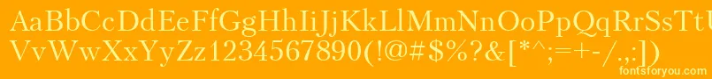 Czcionka PetersburgCyrillic – żółte czcionki na pomarańczowym tle