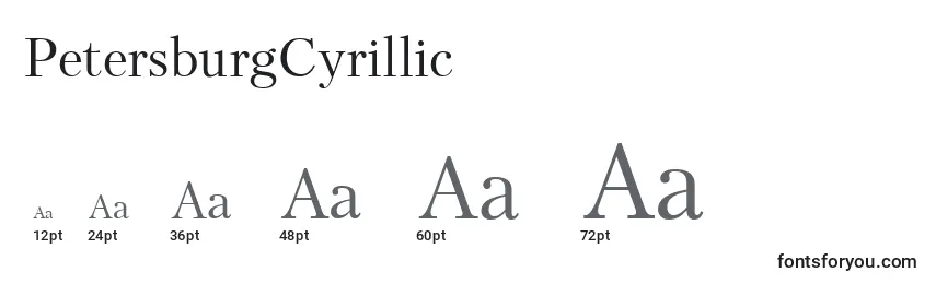 Größen der Schriftart PetersburgCyrillic