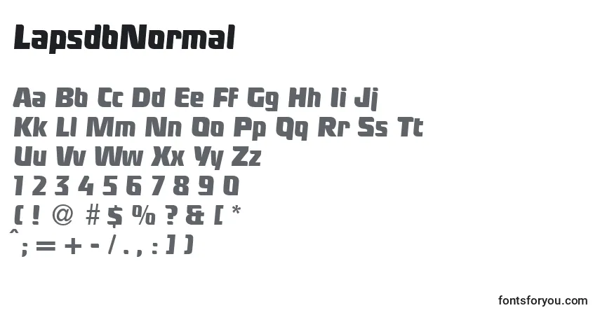Шрифт LapsdbNormal – алфавит, цифры, специальные символы
