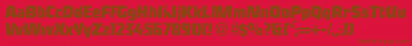 LapsdbNormal-Schriftart – Braune Schriften auf rotem Hintergrund
