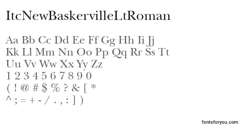 Czcionka ItcNewBaskervilleLtRoman – alfabet, cyfry, specjalne znaki