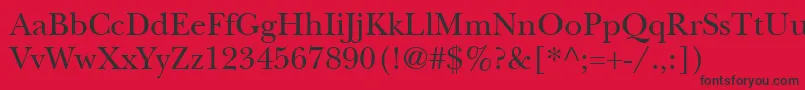 フォントItcNewBaskervilleLtRoman – 赤い背景に黒い文字