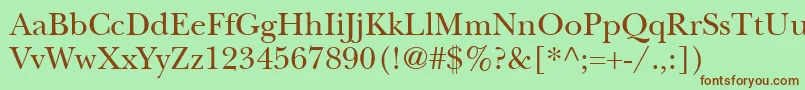 ItcNewBaskervilleLtRoman Font – Brown Fonts on Green Background