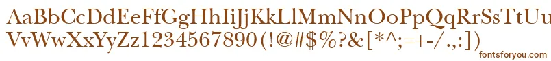 ItcNewBaskervilleLtRoman-fontti – ruskeat fontit valkoisella taustalla
