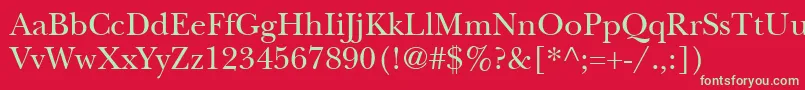 ItcNewBaskervilleLtRoman Font – Green Fonts on Red Background
