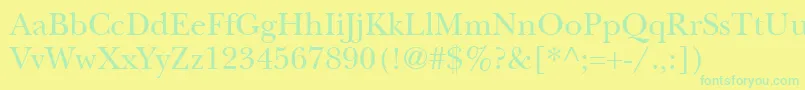 ItcNewBaskervilleLtRoman Font – Green Fonts on Yellow Background
