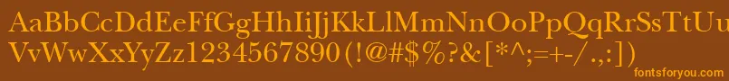 ItcNewBaskervilleLtRoman Font – Orange Fonts on Brown Background