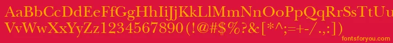 ItcNewBaskervilleLtRoman Font – Orange Fonts on Red Background