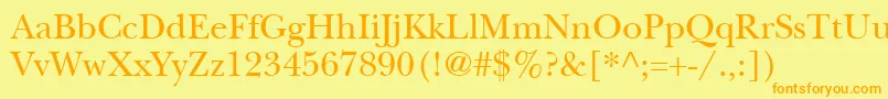 ItcNewBaskervilleLtRoman Font – Orange Fonts on Yellow Background