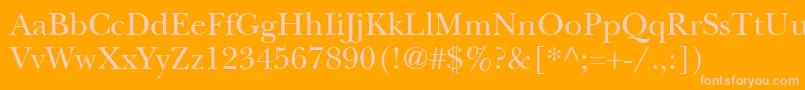 ItcNewBaskervilleLtRoman Font – Pink Fonts on Orange Background