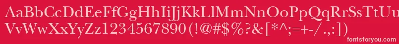 ItcNewBaskervilleLtRoman Font – Pink Fonts on Red Background