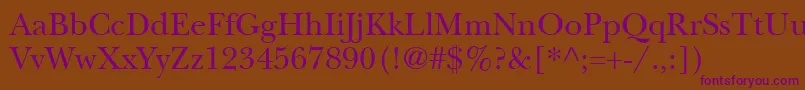 ItcNewBaskervilleLtRoman Font – Purple Fonts on Brown Background