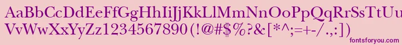 ItcNewBaskervilleLtRoman Font – Purple Fonts on Pink Background