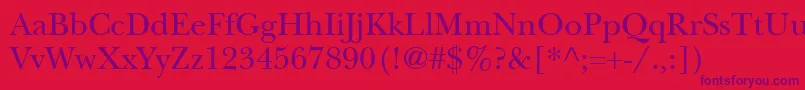 ItcNewBaskervilleLtRoman Font – Purple Fonts on Red Background