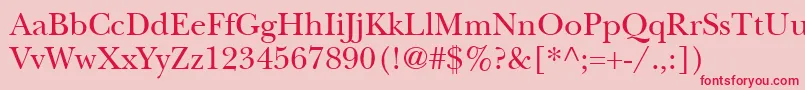 ItcNewBaskervilleLtRoman Font – Red Fonts on Pink Background