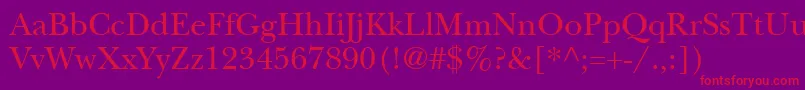 ItcNewBaskervilleLtRoman Font – Red Fonts on Purple Background