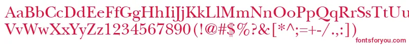 フォントItcNewBaskervilleLtRoman – 白い背景に赤い文字