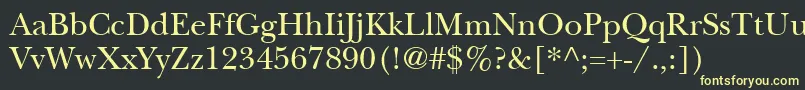 フォントItcNewBaskervilleLtRoman – 黒い背景に黄色の文字