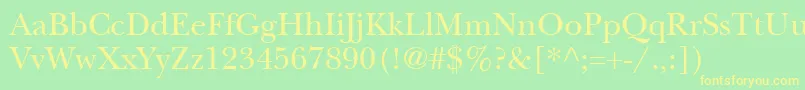 ItcNewBaskervilleLtRoman Font – Yellow Fonts on Green Background