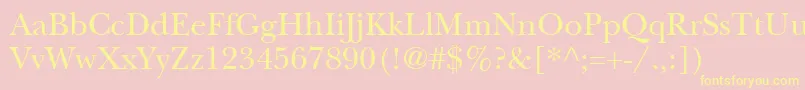 ItcNewBaskervilleLtRoman Font – Yellow Fonts on Pink Background