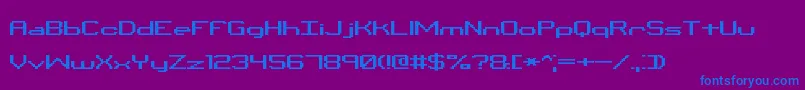 BinaryXChrBrk-Schriftart – Blaue Schriften auf violettem Hintergrund