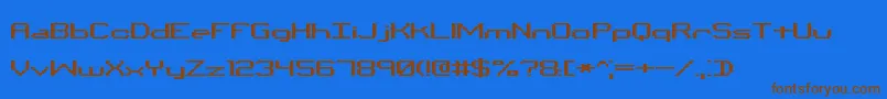 フォントBinaryXChrBrk – 茶色の文字が青い背景にあります。