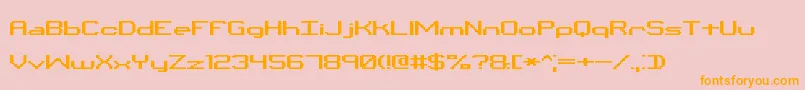 BinaryXChrBrk Font – Orange Fonts on Pink Background