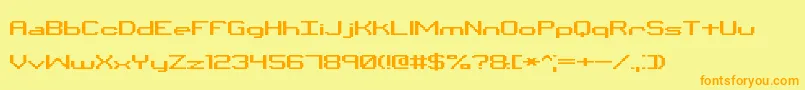 BinaryXChrBrk Font – Orange Fonts on Yellow Background
