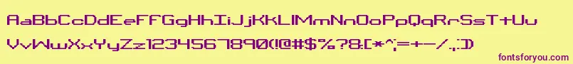 BinaryXChrBrk-fontti – violetit fontit keltaisella taustalla