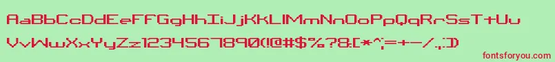Fonte BinaryXChrBrk – fontes vermelhas em um fundo verde