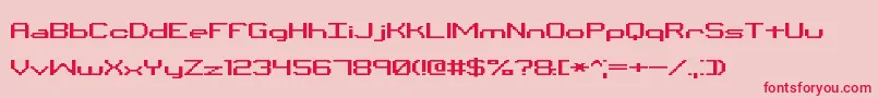 フォントBinaryXChrBrk – ピンクの背景に赤い文字