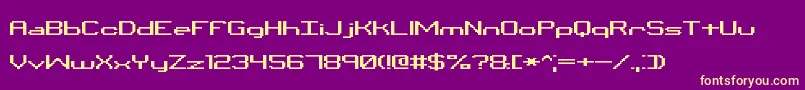 Fonte BinaryXChrBrk – fontes amarelas em um fundo roxo