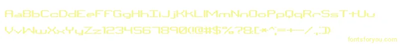 BinaryXChrBrk-Schriftart – Gelbe Schriften auf weißem Hintergrund
