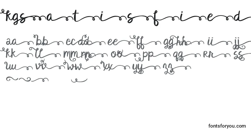 Czcionka Kgsatisfiedscriptalt – alfabet, cyfry, specjalne znaki