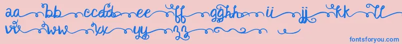 Kgsatisfiedscriptalt Font – Blue Fonts on Pink Background