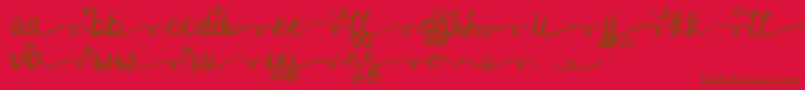 Kgsatisfiedscriptalt Font – Brown Fonts on Red Background