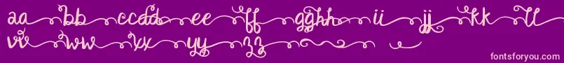 Kgsatisfiedscriptalt Font – Pink Fonts on Purple Background