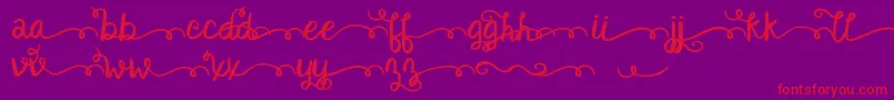 Kgsatisfiedscriptalt Font – Red Fonts on Purple Background