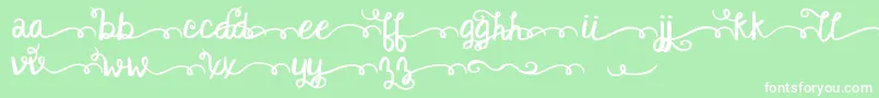 Kgsatisfiedscriptalt Font – White Fonts on Green Background