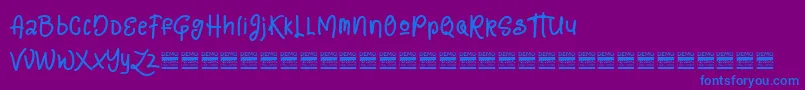 fuente LazyQuoteDemo – Fuentes Azules Sobre Fondo Morado