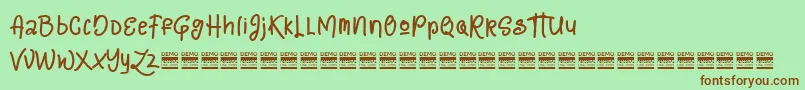 LazyQuoteDemo Font – Brown Fonts on Green Background