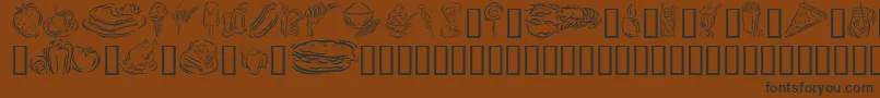 GeStylizedFoods Font – Black Fonts on Brown Background